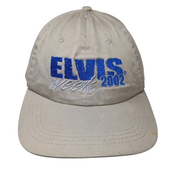 Elvis Week 2002 Slideback Baseball Cap Brown One Size Cotton Jhats Vintage - Picture 1 of 10